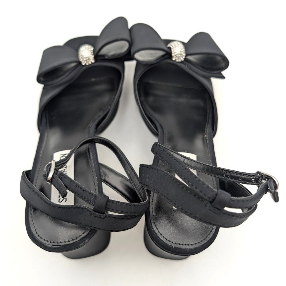 Steve Madden Aerin Bow Platform Sandals Women's Black Size US8M EU38.5 - Picture 13 of 13